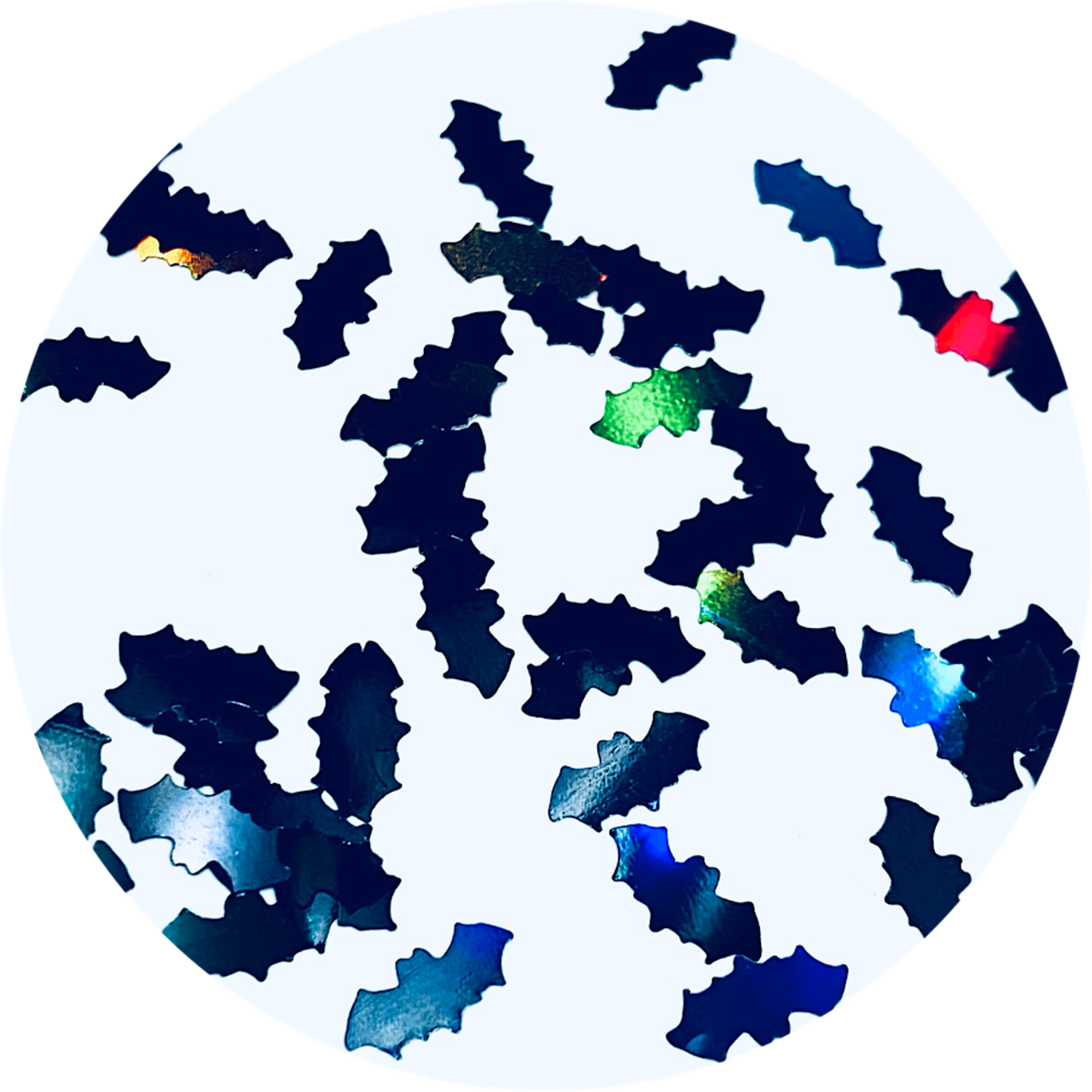 Polyester Glitter - Black Holo Bats Glitter Shape by Glitter Heart Co.™